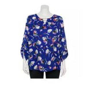 Apt. 9 Woven Roll-Tab Sleeve Top 1X